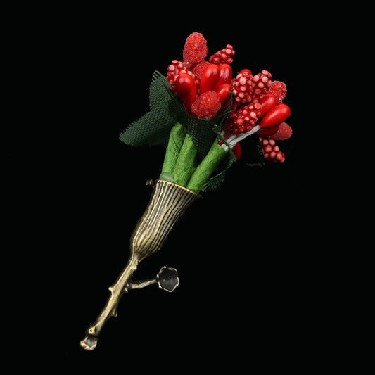 Talisman Brooch – Crimson Royale Bouquet