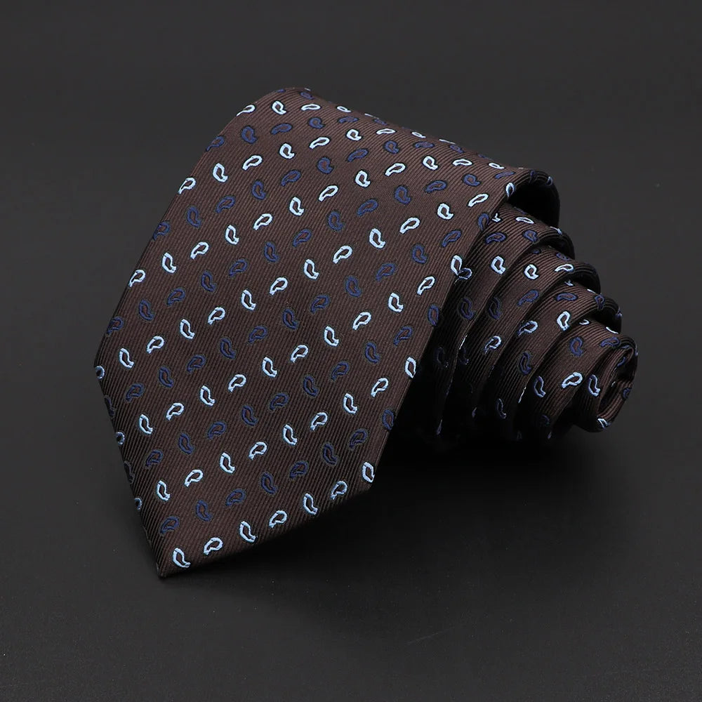 Guiscard - Chocolate Blue Paisley Dot Tie