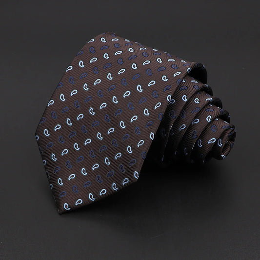 Guiscard - Chocolate Blue Paisley Dot Tie