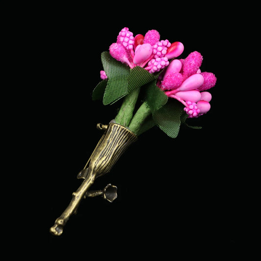 Talisman Brooch – Fuchsia Blossom Spray