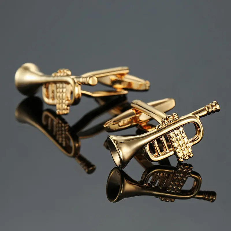 Talisman Cufflink – Gold Trumpet