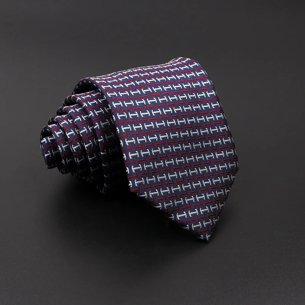 Mottershead - Navy Red Link Geometric Tie