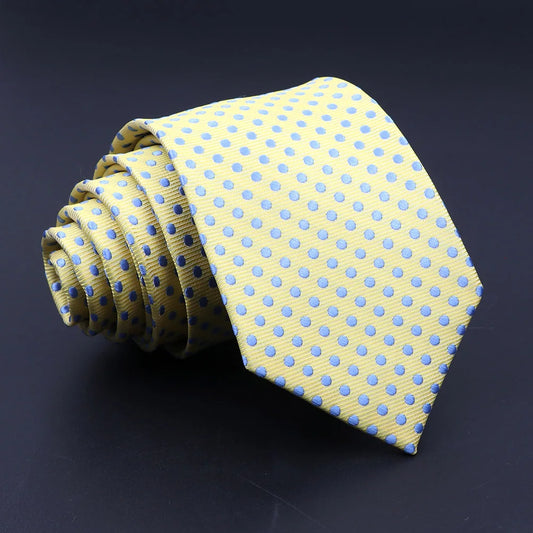 Sunny Yellow Polka Dot Talisman Necktie – Cheerful Sophistication