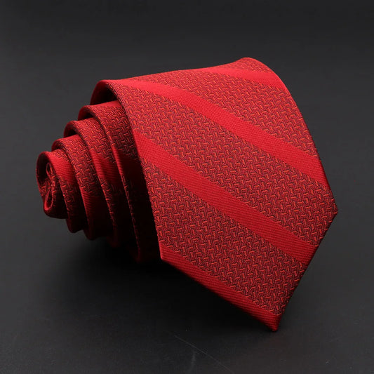 Red Striped Talisman Necktie – Bold Elegance
