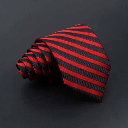 Montbazon - Bold Red & Black Striped Necktie