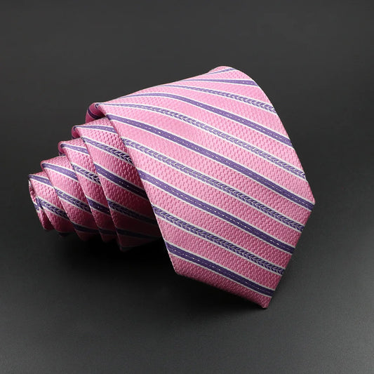 Louvois - Pink and Purple Striped Silk Necktie