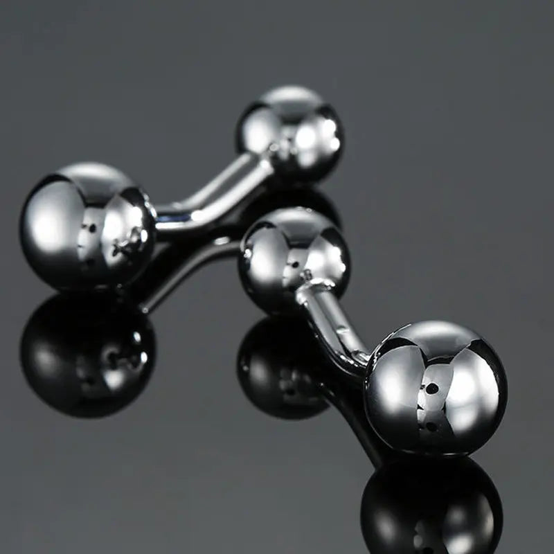 Talisman Cufflink – Silver Barbell