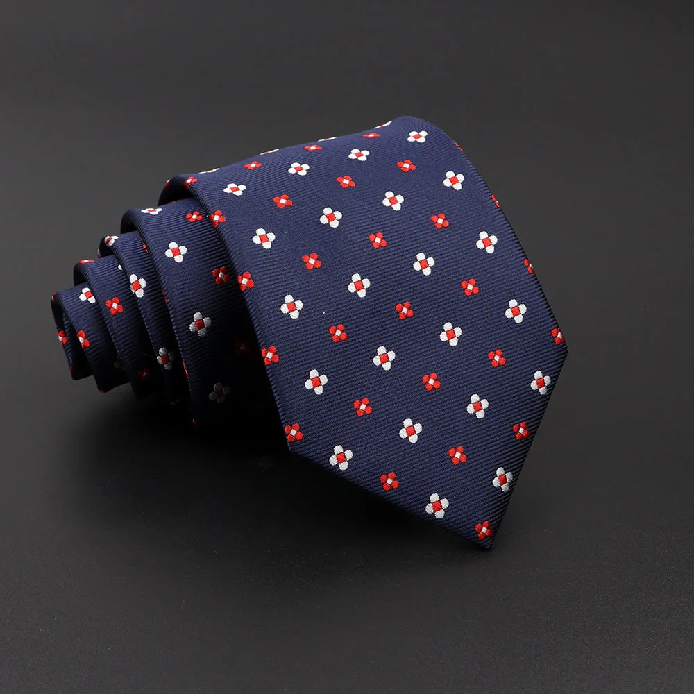 Hargreaves - Navy Red Floret Tie
