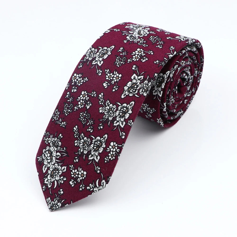 Beaulieu - Burgundy Floral Cluster Tie