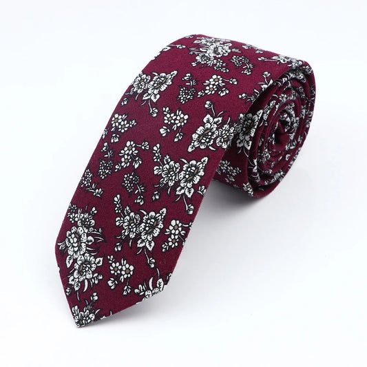 Beaulieu - Burgundy Floral Cluster Tie