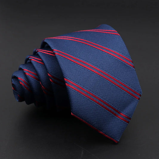 Navy and Red Striped Talisman Necktie – Classic Sophistication