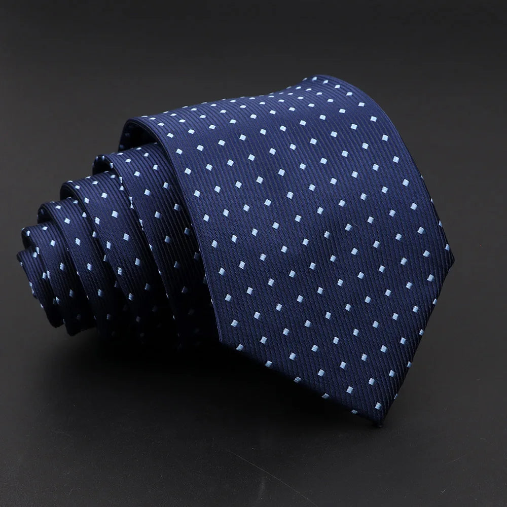 Navy Blue Polka Dot Talisman Necktie – Refined Charm