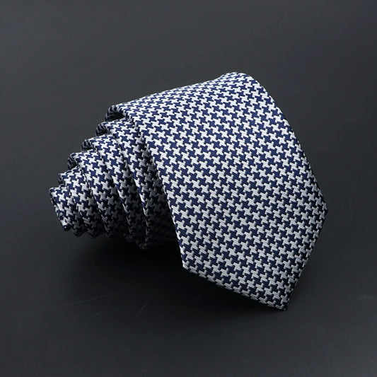 Montferrat - Navy Houndstooth Tie
