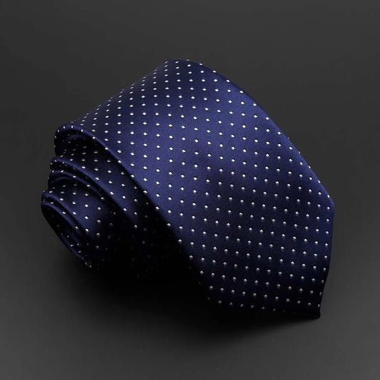 De La Rochejaquelein - Navy Blue Microdot Tie – Understated Sophistication