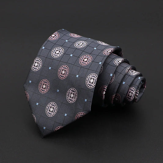 Braganza - Black Geometric Oval Pattern Tie