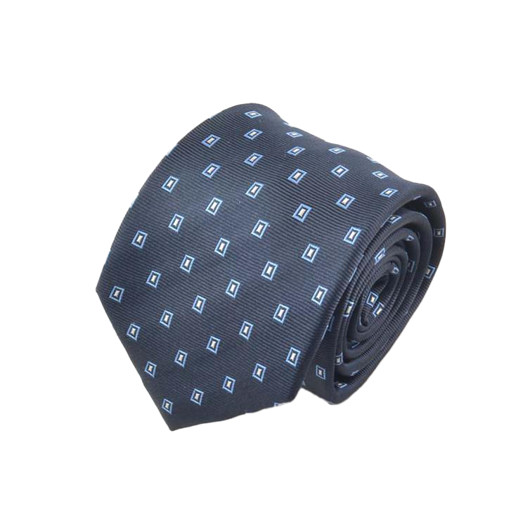Paleologo - Navy Tie with Light Blue Geometric Pattern