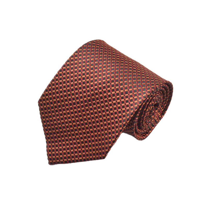 Zaccaria - Red Tie with Black and Gold Geometric Pattern