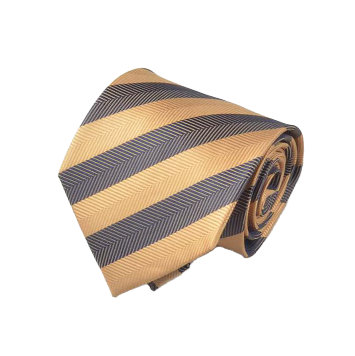 Ruffo - Gold and Black Diagonal Stripe Tie