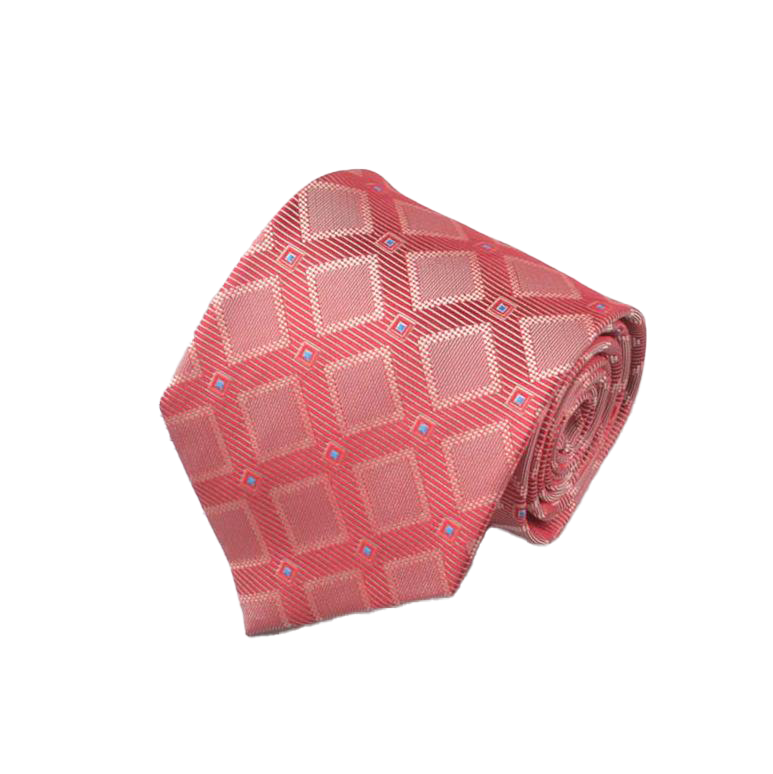 Altavilla - Pink Tie with Gold and Blue Diamond Pattern