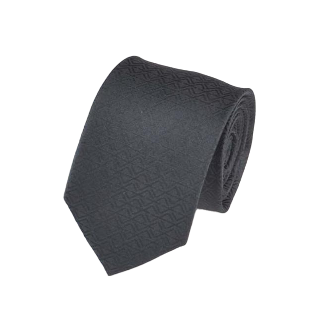 Chiaramonte - Black Tie with Subtle Geometric Texture