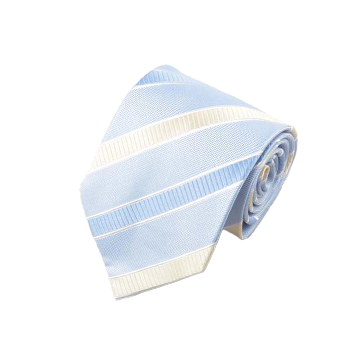 D'Angiò - Light Blue and White Textured Stripe Tie