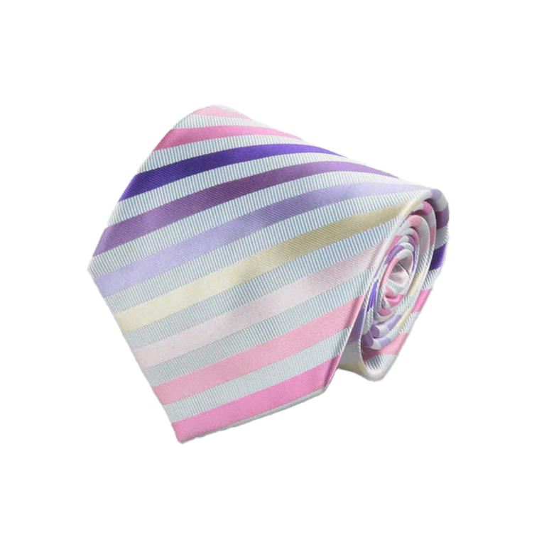 D'Asburgo - Pink, Lilac, and White Stripe Tie