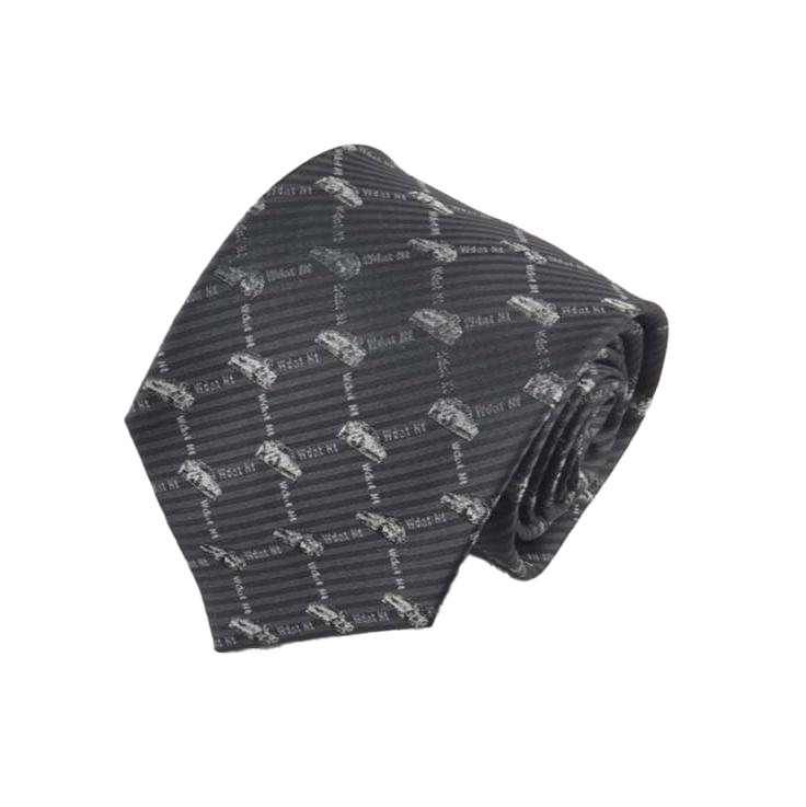 Della Somaglia - Black and Grey Diagonal Text Tie