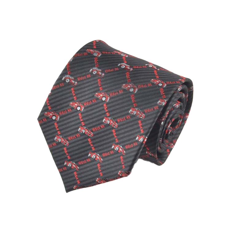 Della Somaglia - Red Sports Car and Text Pattern on Black Tie