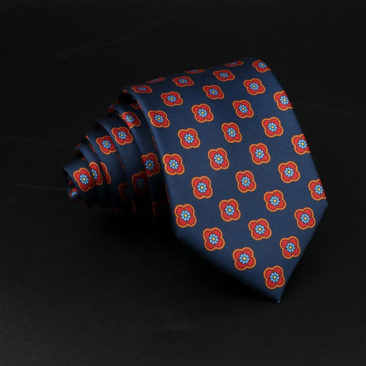 Ardinghelli - Navy Bloom Micro-Print Tie