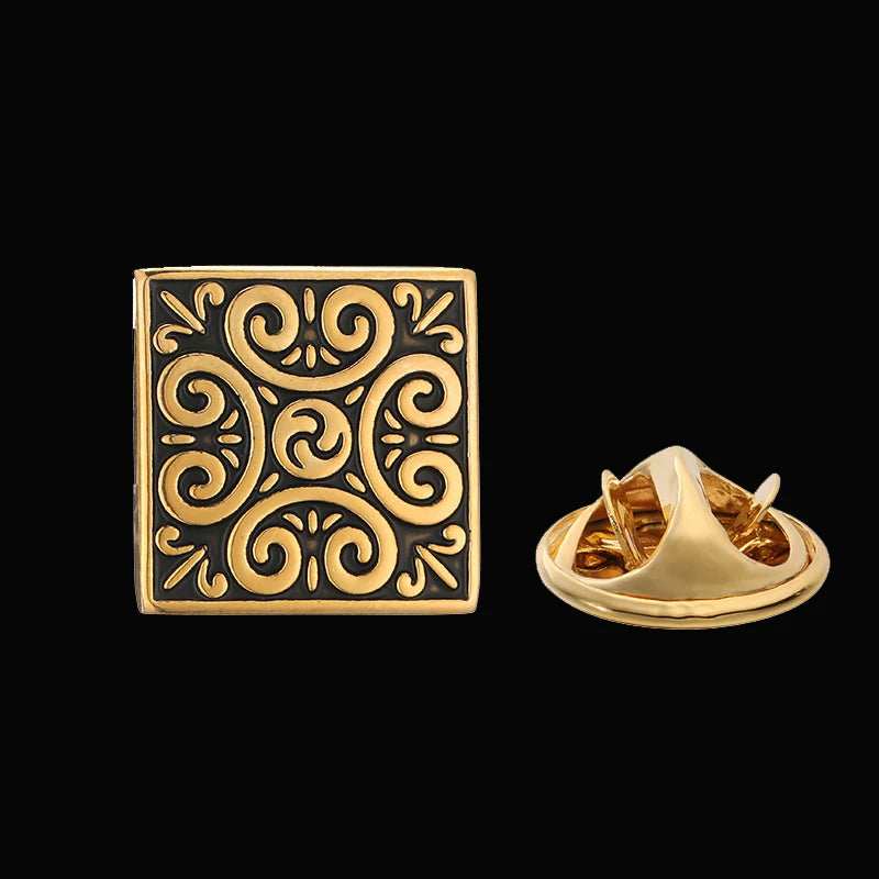 Golden Scroll brooch