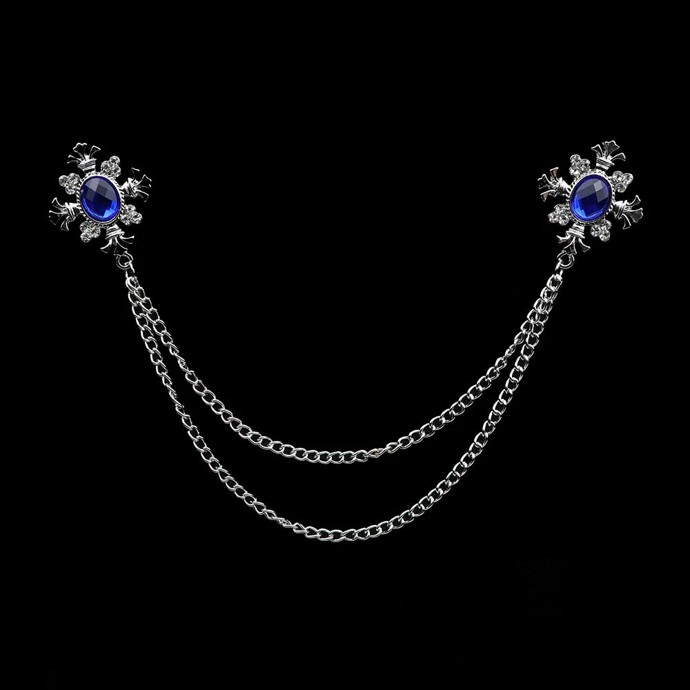 Talisman Brooch - Silver Sapphire Regal Fleur