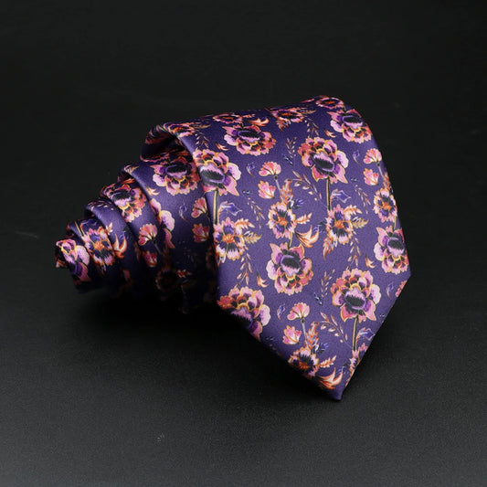 Caetani - Purple Floral Pattern Tie