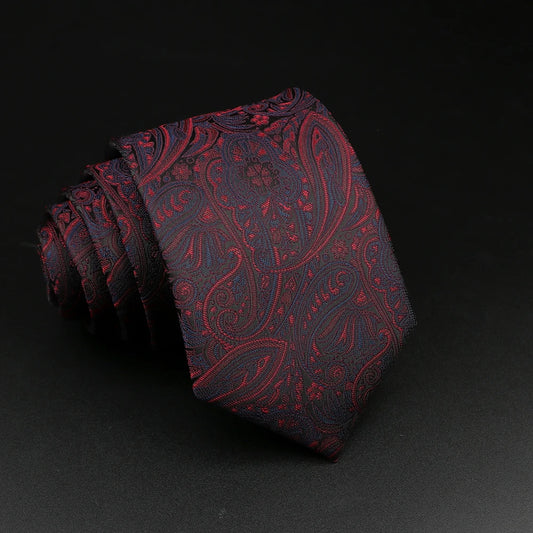 Colleoni - Dark Red & Navy Paisley Tie