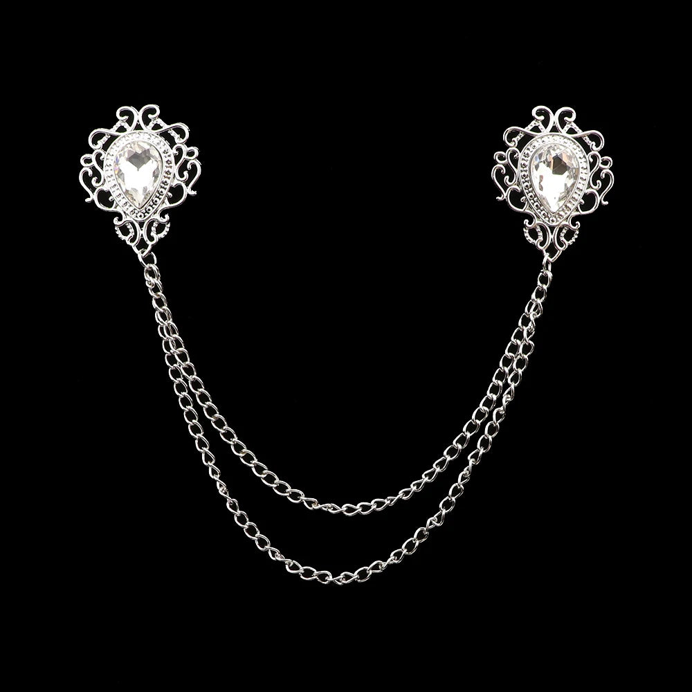 Talisman Brooch - Silver Diamond Filigree Heart