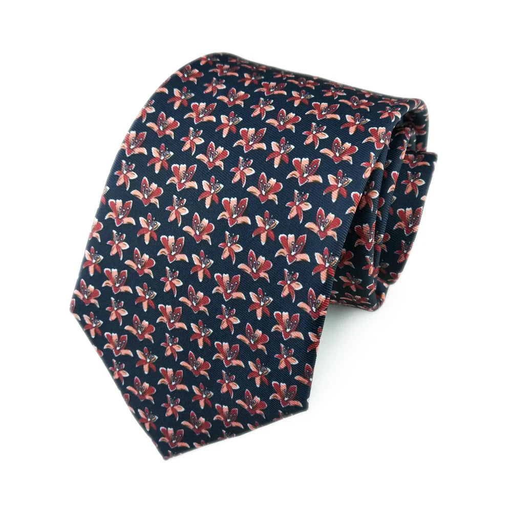 Ulleskelf - Navy Lily Floral Tie