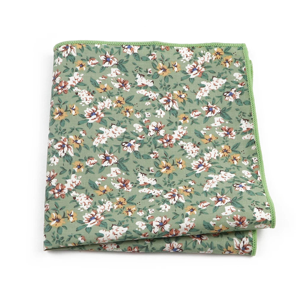 Talisman Pocket Square – Meadow Sage Floral Cotton Pocket Square