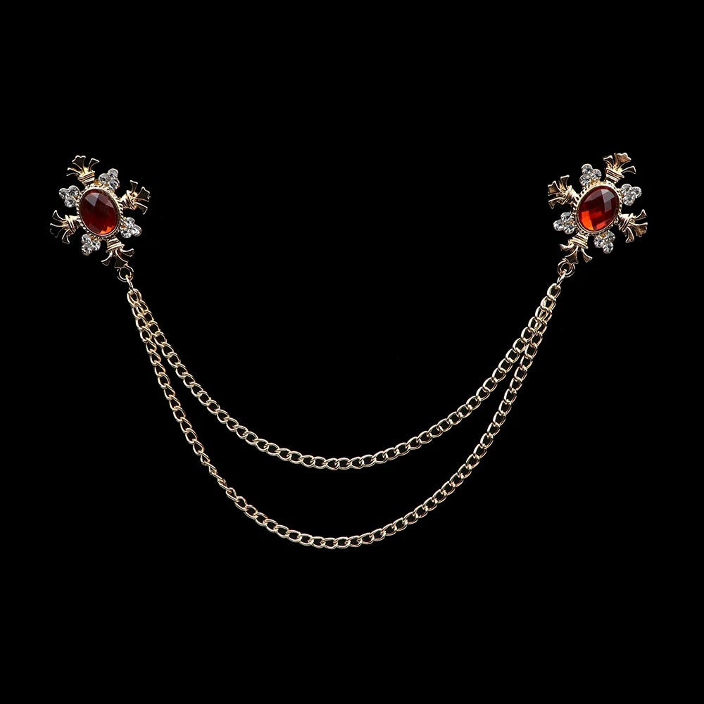 Talisman Brooch - Gold Crimson Regal Fleur