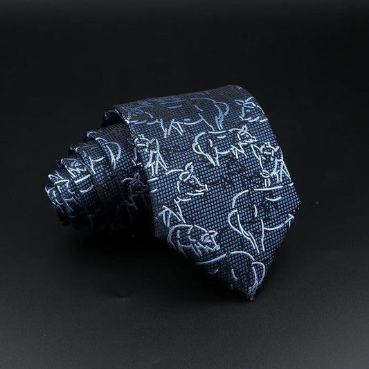 Beltrán - Abstract Pig Pattern Navy Tie