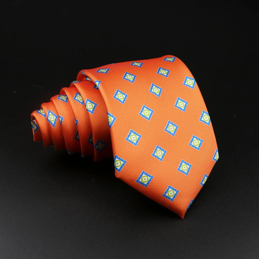 Artois - Orange and Blue Diamond Patterned Necktie