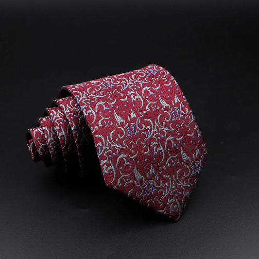Lamoignon - Burgundy & Blue Baroque Tie