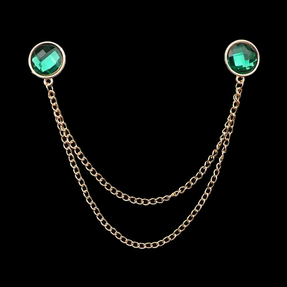 Talisman Brooch – Gilded Emerald Orbit