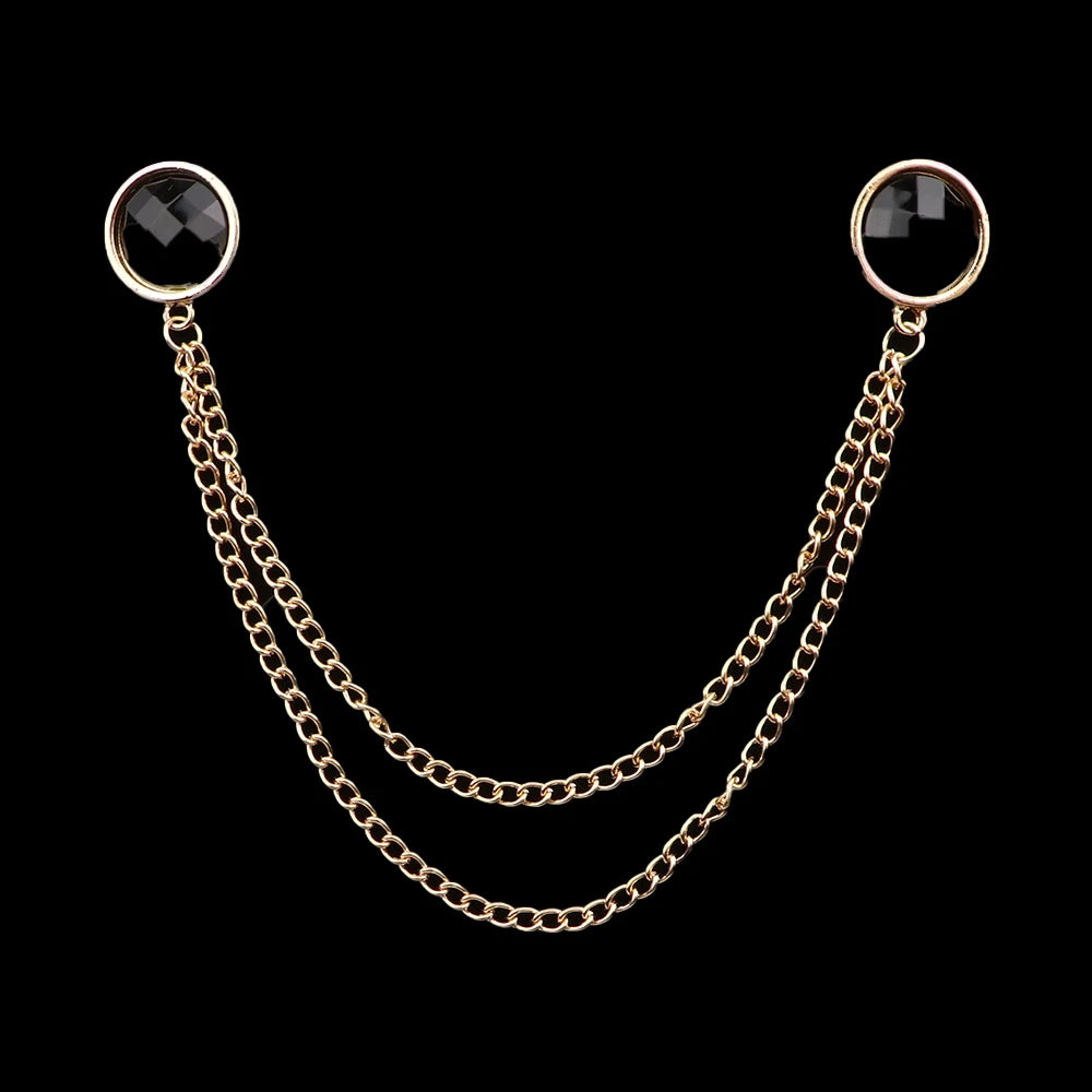 Talisman Brooch – Gilded Onyx Orbit