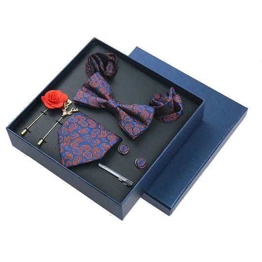 Escobedo - Talisman Tie Set – Navy Copper Paisley Luxury Set