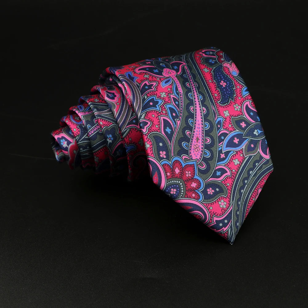 Ferretti - Black Tie with Pink and Blue Paisley Pattern
