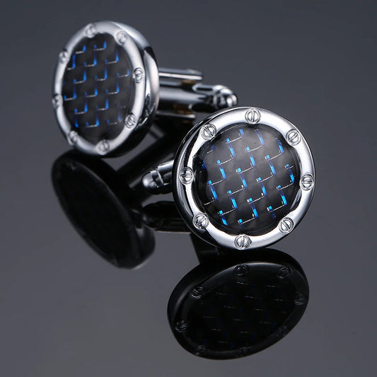 Talisman Cufflink – Sapphire Carbon