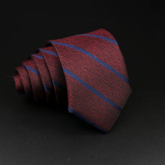 Longueval - Burgundy & Blue Striped Tie