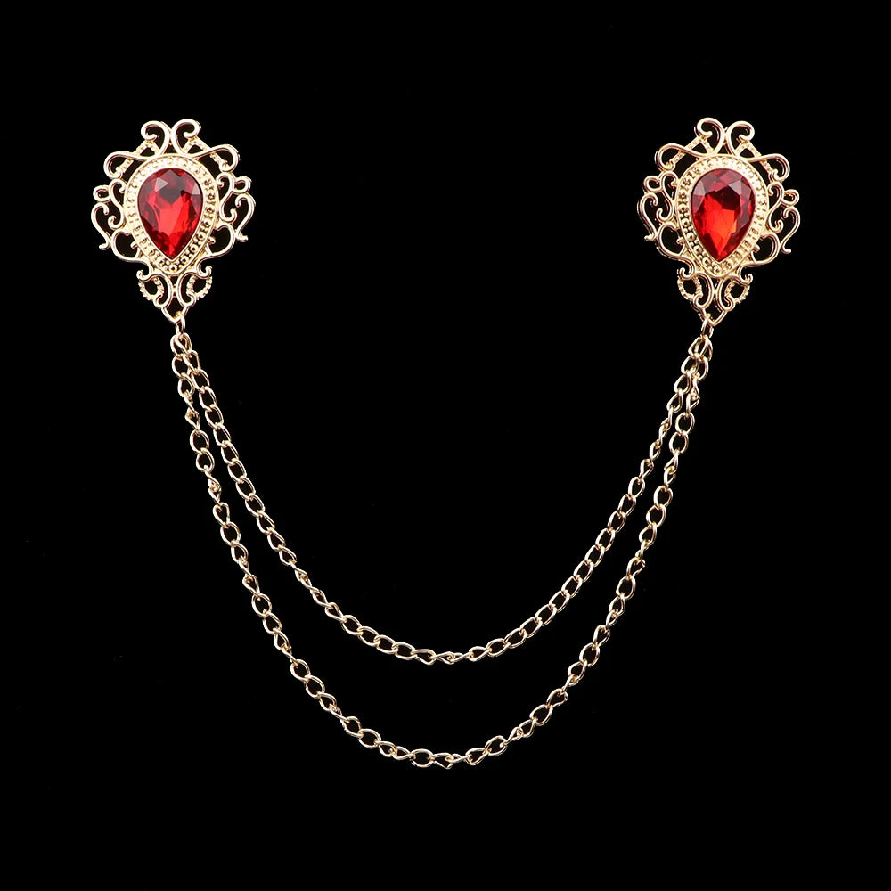 Talisman Brooch - Gold Crimson Filigree Heart