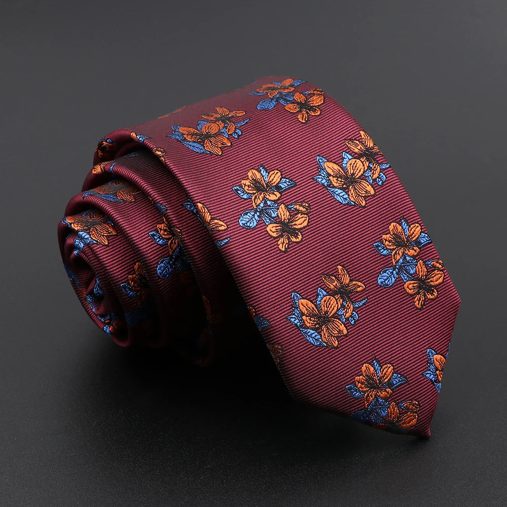 Marlow - Burgundy Autumn Floral Tie