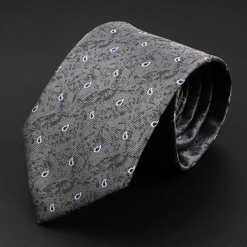 Duquesne - Grey Tie with Mini Paisley Print – Smart & Subtle