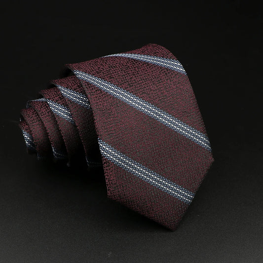Alencastre - Burgundy & Silver Striped Tie